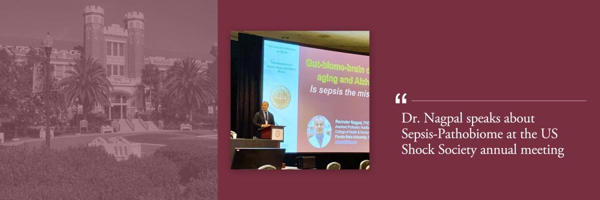 Dr. Nagpal gives a talk on Sepsis-Pathobiome Mechanisms at the US Shock Society annual meeting
