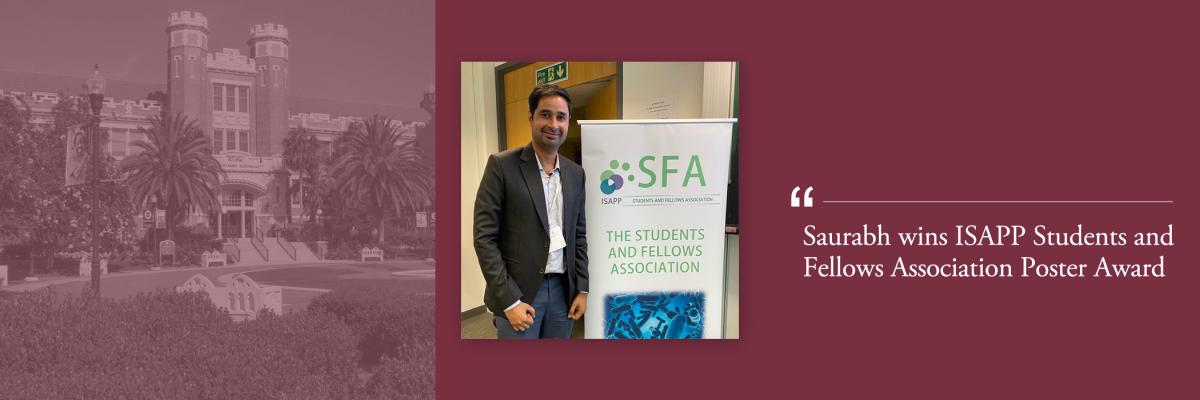 Saurabh wins ISAPP Students and Fellows Association Poster Award