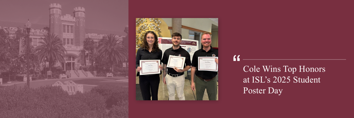 Cole Wins Top Honors at ISL’s 2025 Student Poster Day